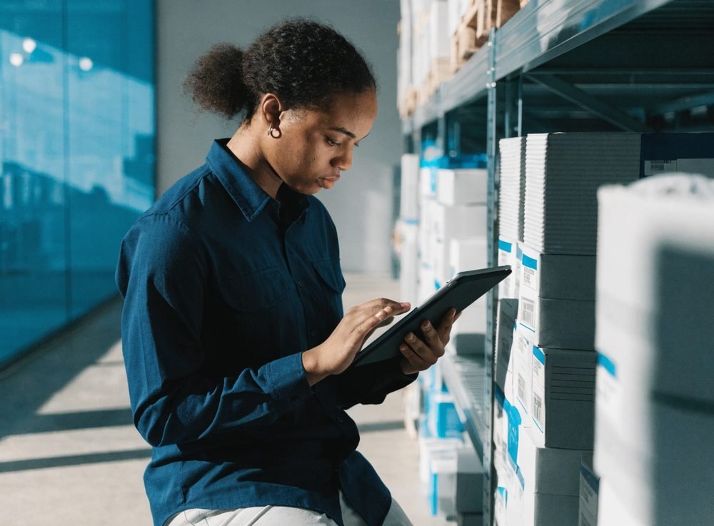 Warehouse inventory illustrating U.S. product sourcing